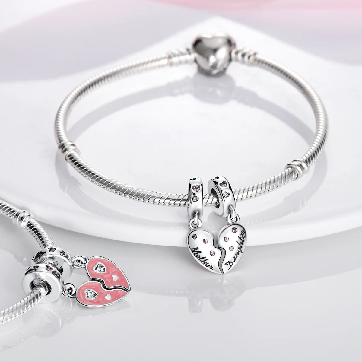S925 Silver Heart Love Mom Infinity Charm | Dangle Bead Fit Bracelet Jewelry Mother’s Day Gift