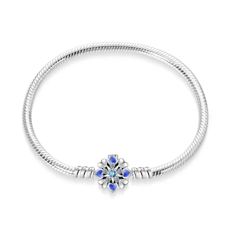 925 Silver Bracelet 17–20CM with Butterfly, Flower, Cat, Shell, Moon & Starfish Charms – DIY Birthday Jewelry Gift