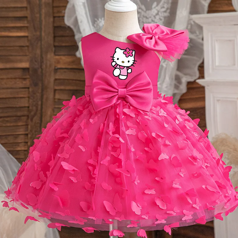 Hello Kitty Girl Butterfly Princess Dress – Birthday Party Outfit, Christmas & New Year Children Gift