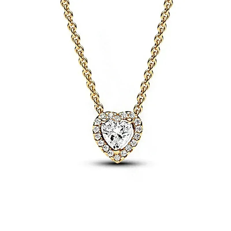 925 Sterling Silver Women’s Jewelry Set | Pink Heart Earrings, Ring & Necklace | Sparkling Luxury Holiday Gift