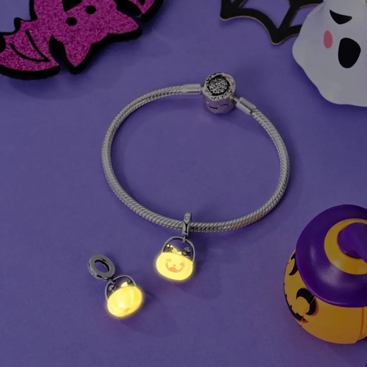 Original 925 Sterling Silver Halloween Charms | Pumpkin, Skull, Witch & Ghost Beads for Earrings, Pendants, Bracelets & Necklaces