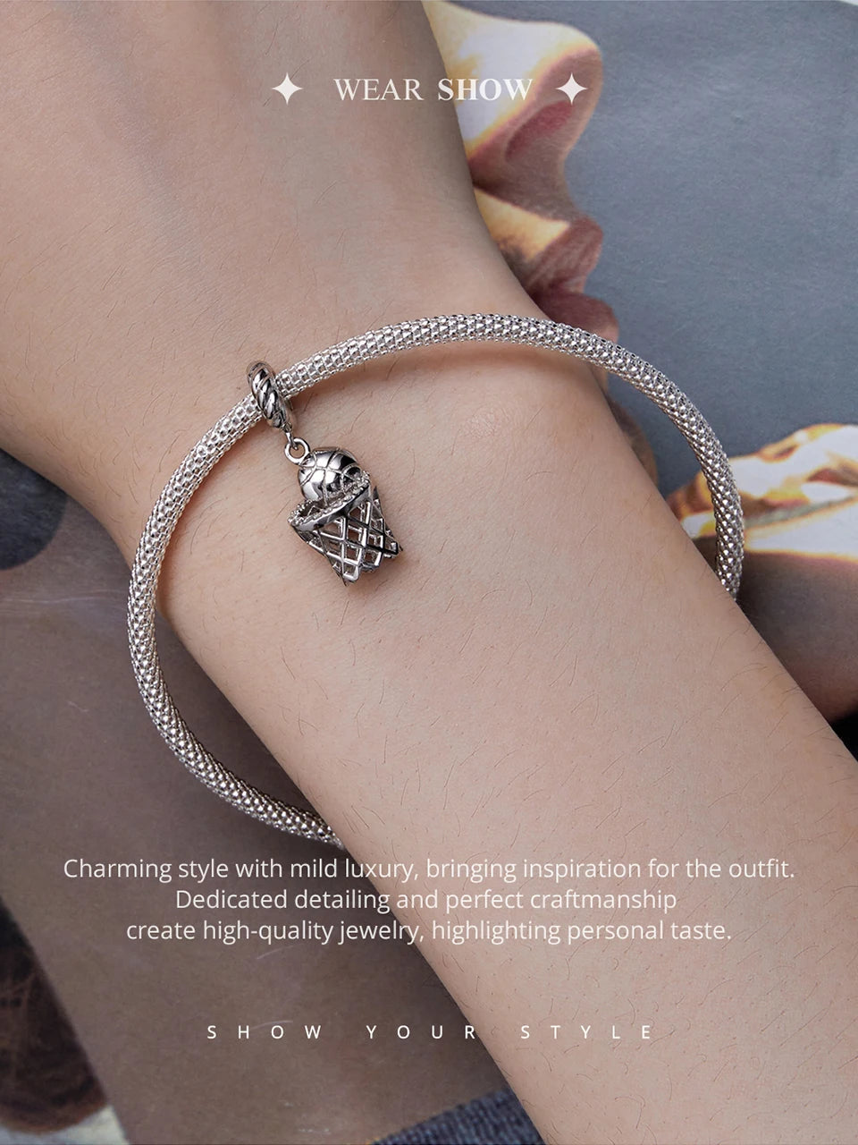 BISAER 925 Sterling Silver Ball Series Charms – Football, Volleyball, Tennis & Basketball Beads Fit Pandora Bracelet DIY Jewelry