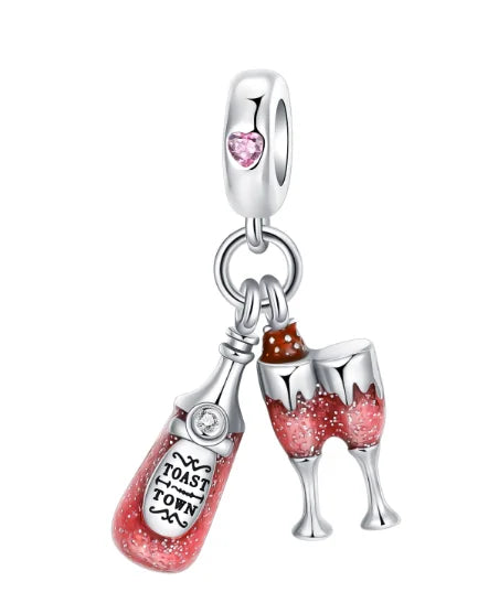 925 Sterling Silver Red Heart Charms | Apple, Rose & Gift Box Beads Fit Original Bracelet Necklace Women Jewelry