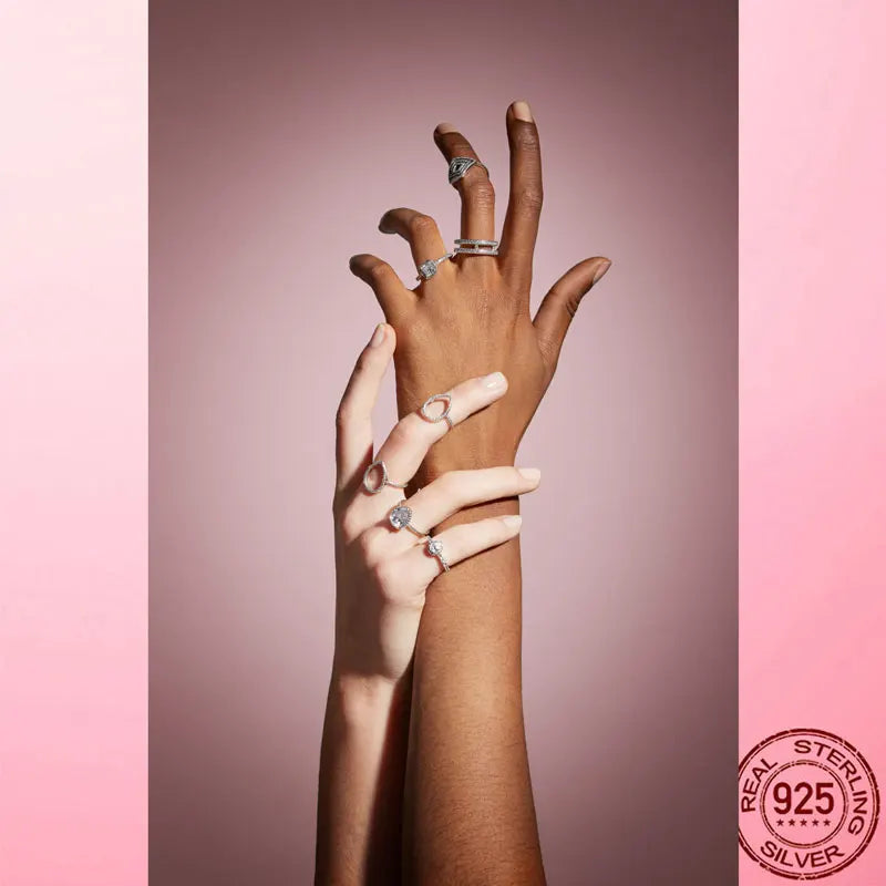 925 Sterling Silver Cross Ring for Women | Clear CZ Engagement & Wedding Band | Fine Jewelry Gift