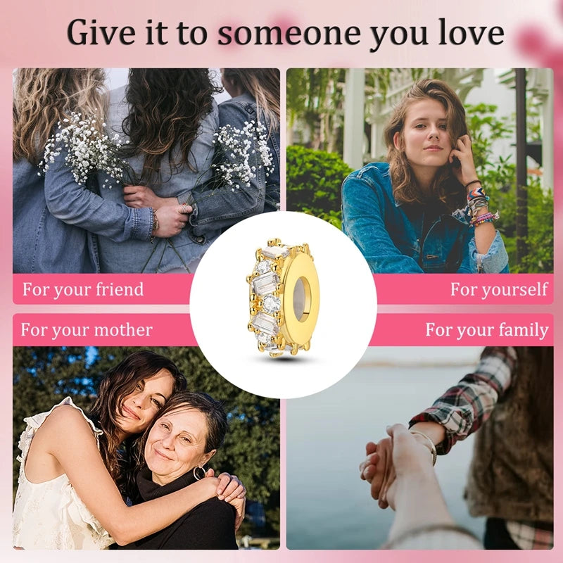 925 Sterling Silver Gold Charms Beads | Leopard, Butterfly, Firefly & Bee Dangle Fit Original Bracelet Women DIY Jewelry Gift