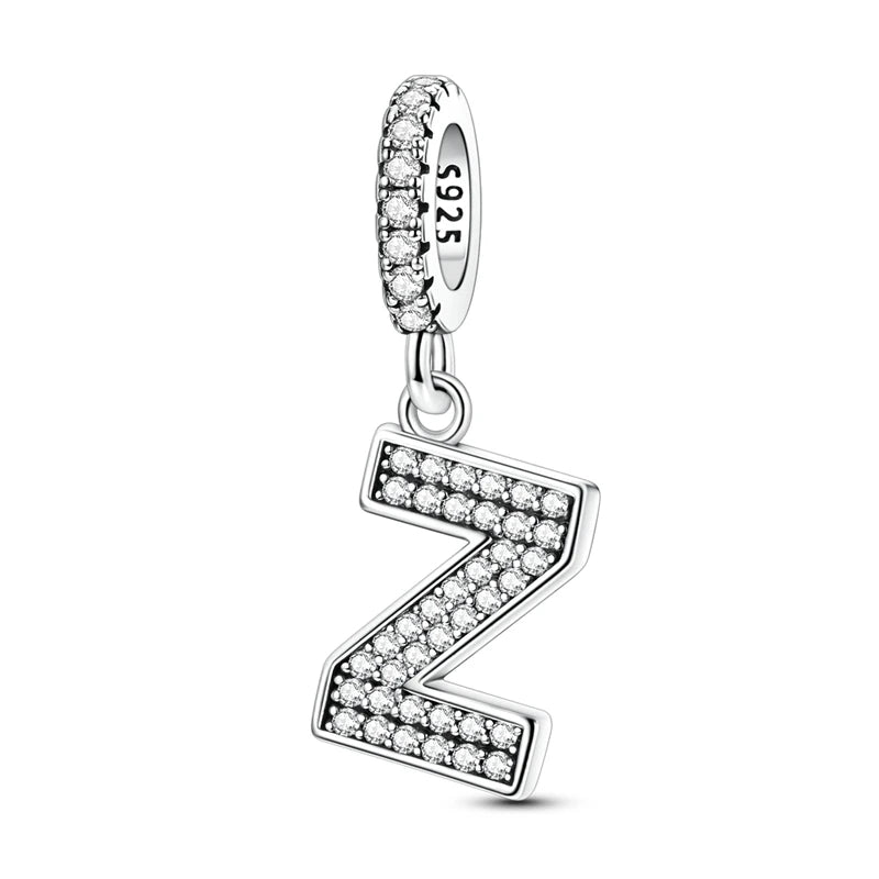 New 26 A–Z Letter Charms Beads 925 Sterling Silver | Alphabet Pendant Fit Original Bracelet Women Jewelry Gift