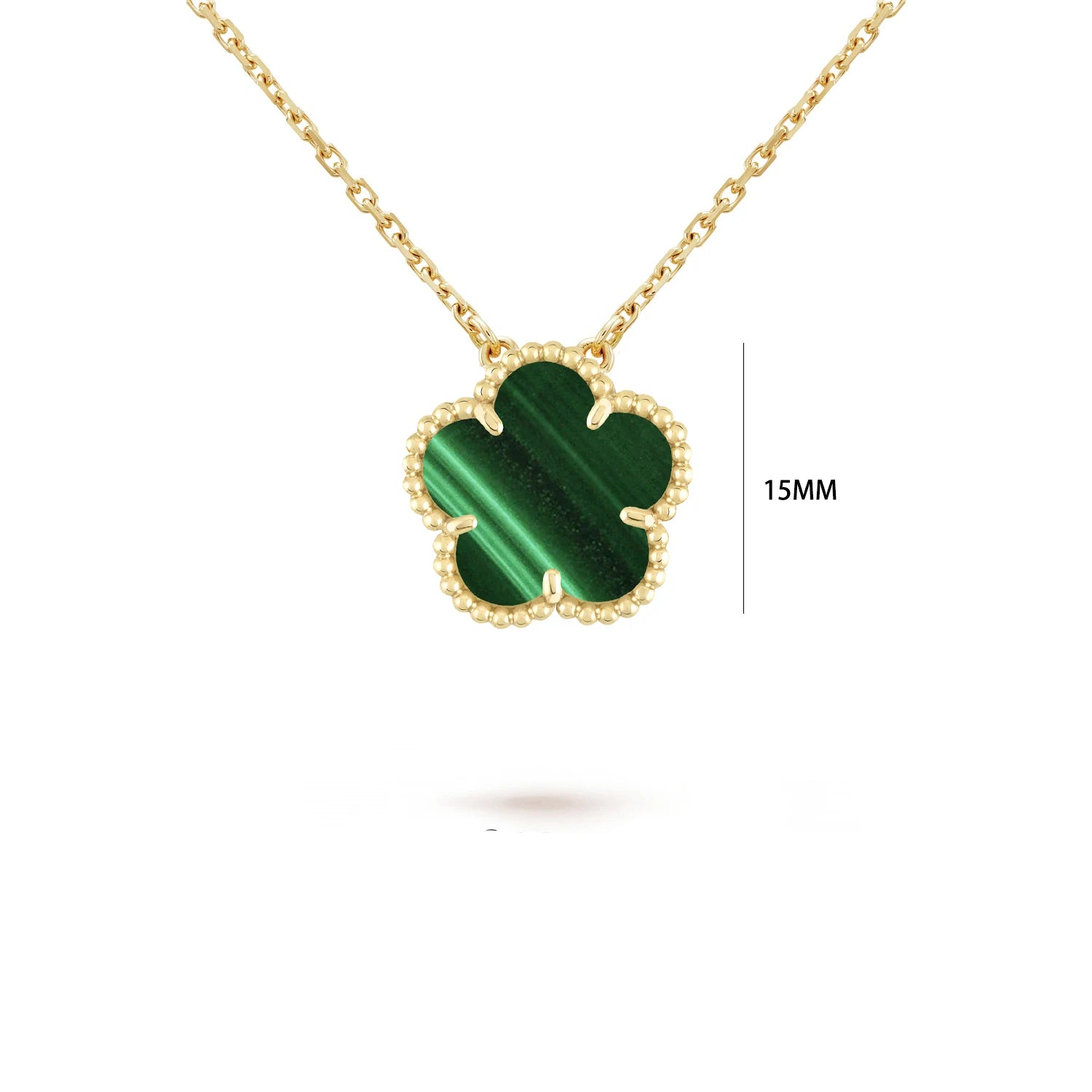 7 Colors Five-Leaf Flower Pendant Necklace Natural Stone Clover Choker Chain for Women