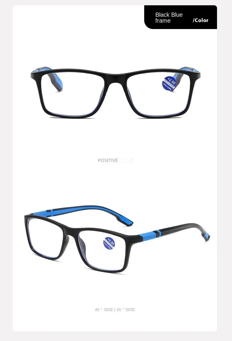 3PCS Reading Glasses Men Women Sports Anti-blue Light Reading Eyewear Red TR90 Frame Presbyopia Eyeglasses +100 to+400 glasses