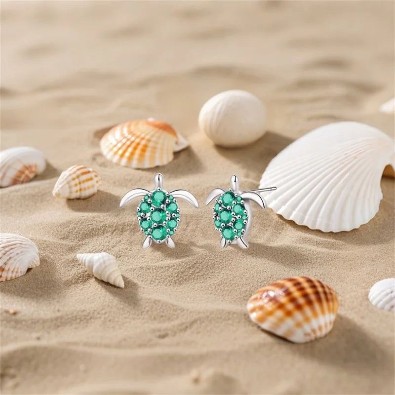 New Original 925 Sterling Silver Sweetheart Bow & Crab Ocean Earrings | Donut Zircon Round Design Women’s Fine Jewelry