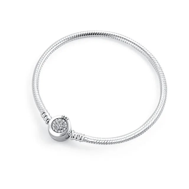 2025 High Quality Heart-shaped Stars Moon Crown Bracelet Charm | 925 Silver Pendant Bead for Women DIY Jewelry Gift
