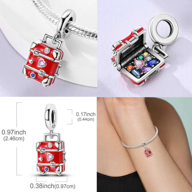 New 925 Sterling Silver Red Series Charm Bead | Original Pendant for Bracelets & Necklaces DIY Jewelry Gift for Women