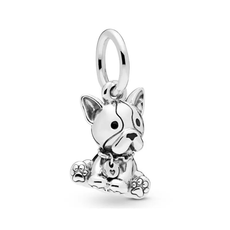925 Sterling Silver Plated Dog, Cat & Owl Charms | Glow in the Dark Animal Beads | Fit Original Pandora Bracelet Women’s Jewelry