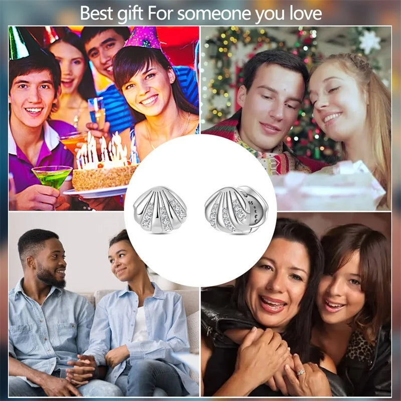 New Original 925 Sterling Silver Sweetheart Bow & Crab Ocean Earrings | Donut Zircon Round Design Women’s Fine Jewelry