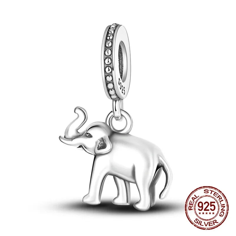 925 Sterling Silver Number & Puppy Family Beads Pendant | Fit 4mm Hole Bracelets