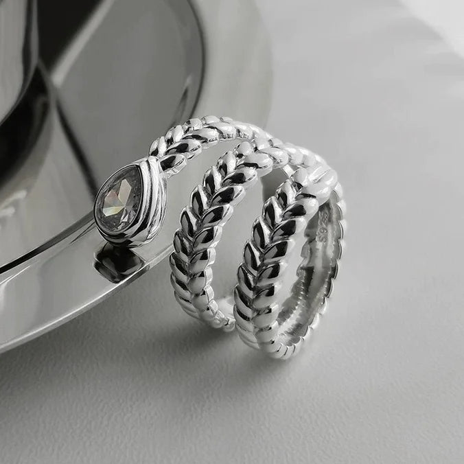 VENTFILLE 925 Sterling Silver Irregular Geometry Ring – Women’s Minimalist Jewelry Gift