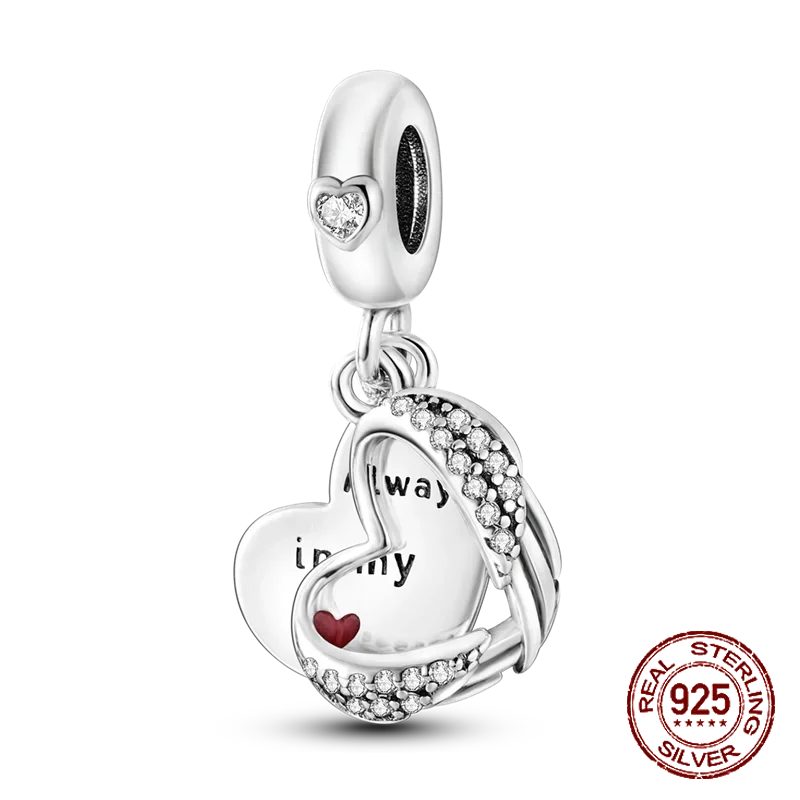 925 Sterling Silver Number & Puppy Family Beads Pendant | Fit 4mm Hole Bracelets