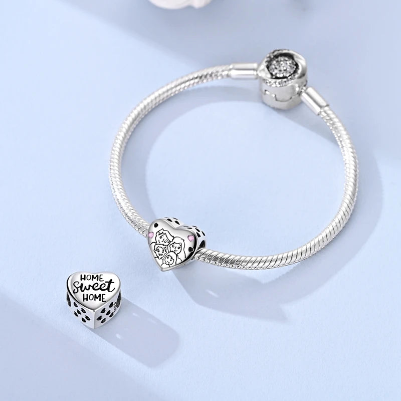 925 Sterling Silver Love Heart Zircon Pendant | Sparkling Beads Fit Original Bracelet & Necklace DIY Jewelry Gift for Women