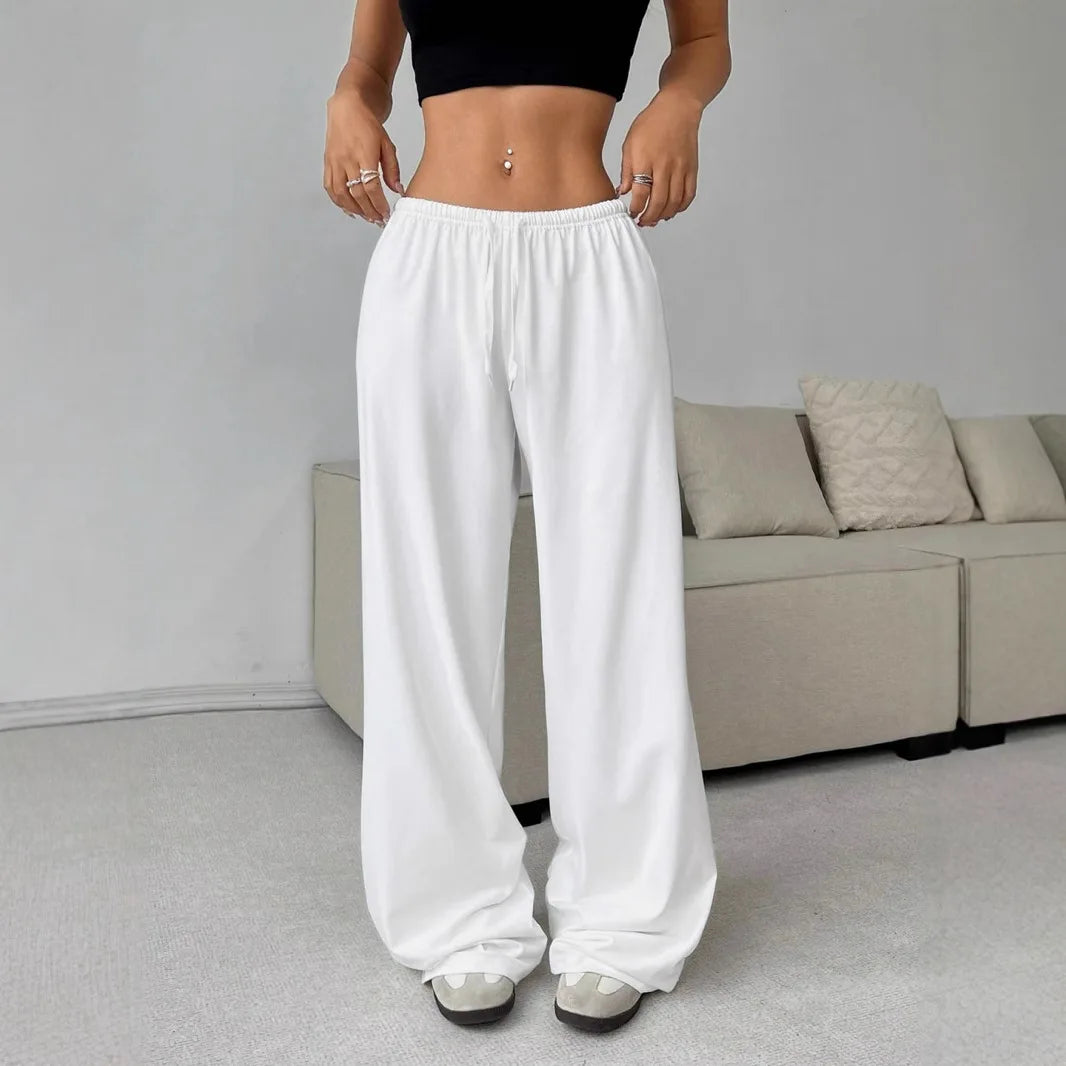 Elegant High Waist Baggy Pants | Women’s Loose Drawstring Wide Leg Sweatpants | Casual Streetwear Trousers