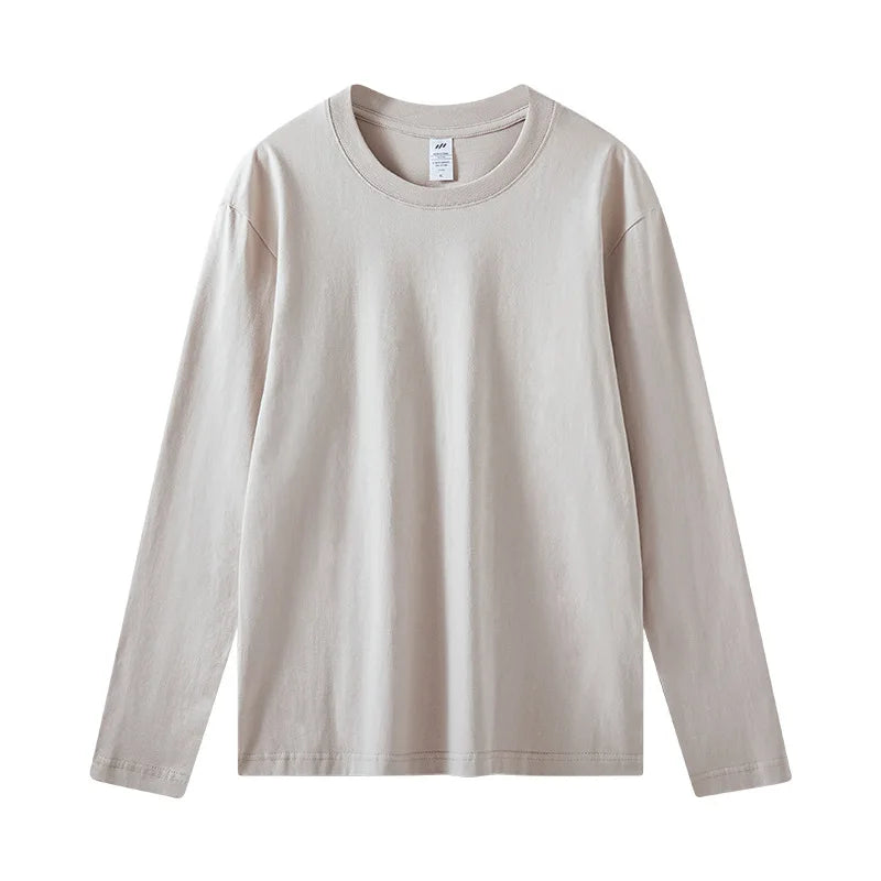 Spring Autumn Women’s Long Sleeve Cotton T-Shirt – Solid Casual Harajuku O-Neck Top 🌿✨