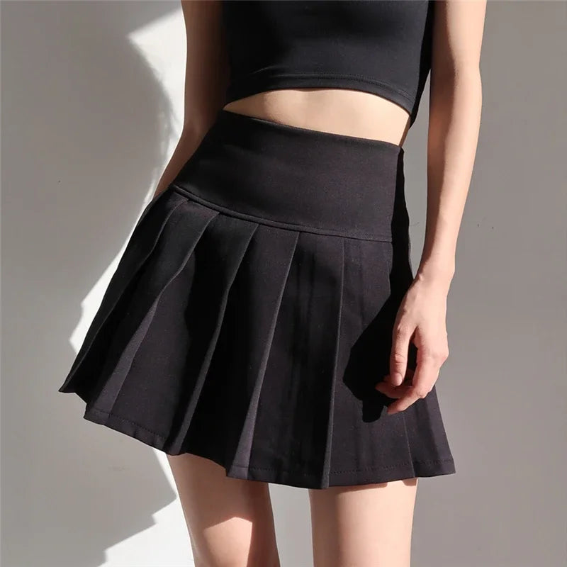 American School Y2K Style High Waist Pleated Mini Skirt – Summer Sexy Hotsweet Short Skirt for Women 2024