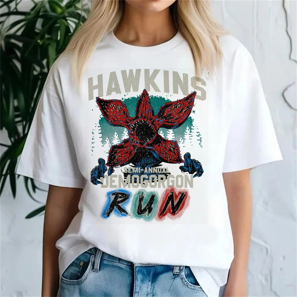Hawkins Demogorgon T-Shirt 👾 Women Hip Hop Harajuku Streetwear Top ✨