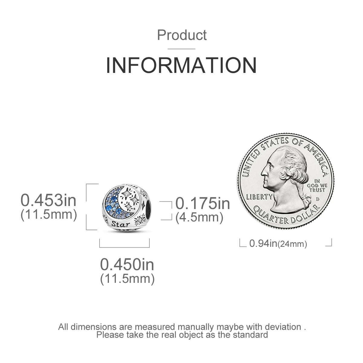 Silver Plated Colorful Glowing Moon & Stars Rainbow Dangle Charms | Fit Original Bracelet & Necklace | Women’s Jewelry Beads