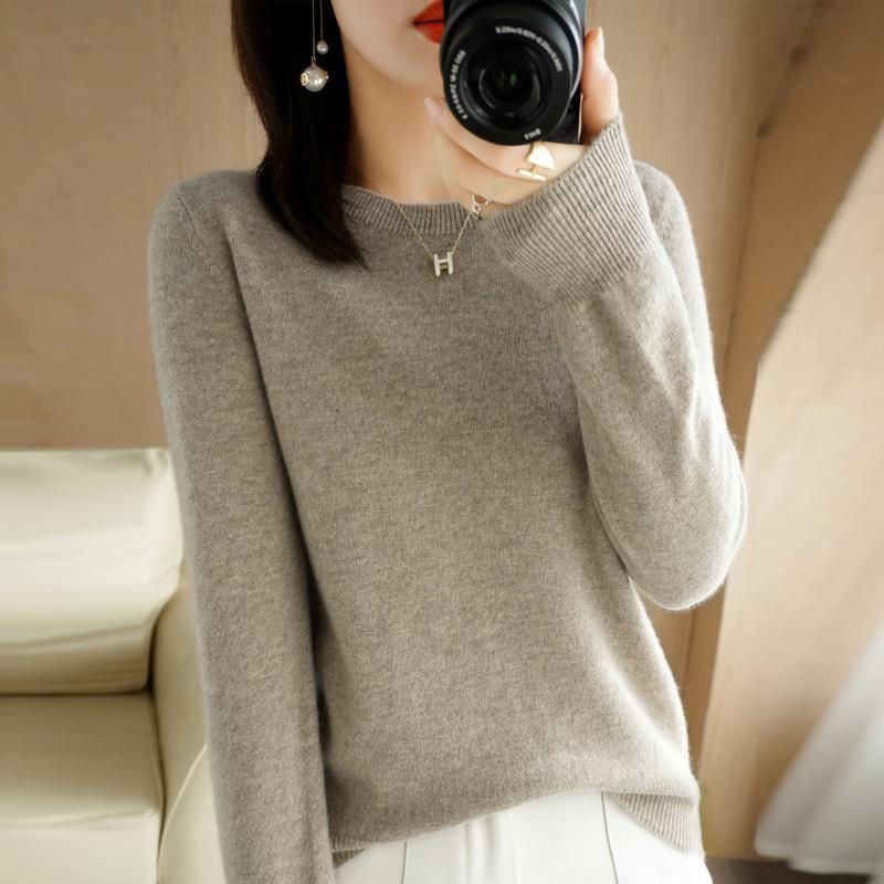 2025 Women Sweater Korean Fashion – Spring Autumn Long Sleeve O-Neck Knitwear Soft Warm Pullovers Bottoming Shirts