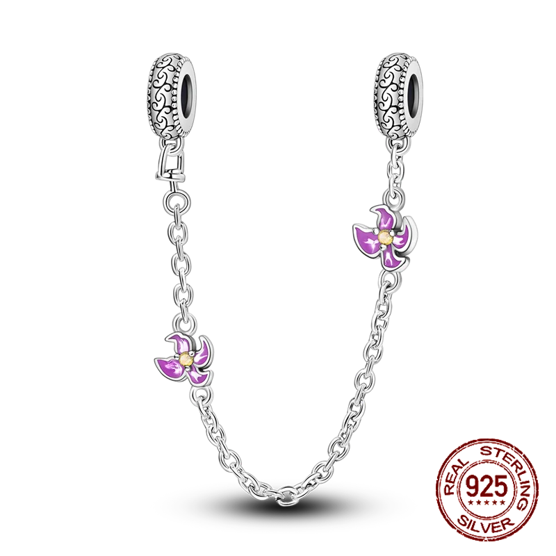 925 Sterling Silver Blue Series Charm | Dragonfly, Butterfly, Bird & Pansy Flower Pendant for 4MM Bracelet