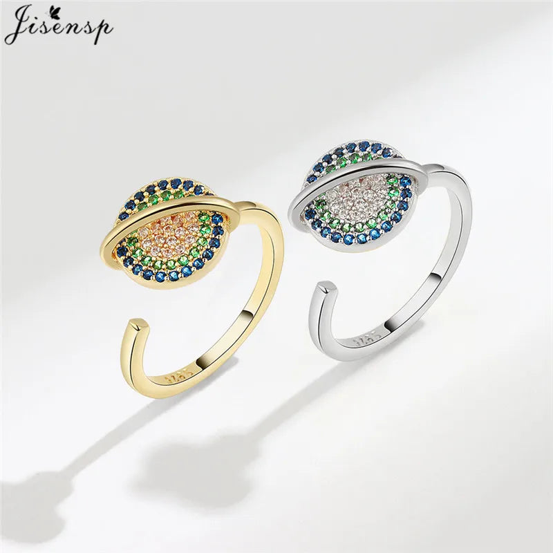 Luxury Fashion Fidget Spinner Ring | Crystal Planet & Butterfly Finger Ring for Women, Anti-Stress Jewelry