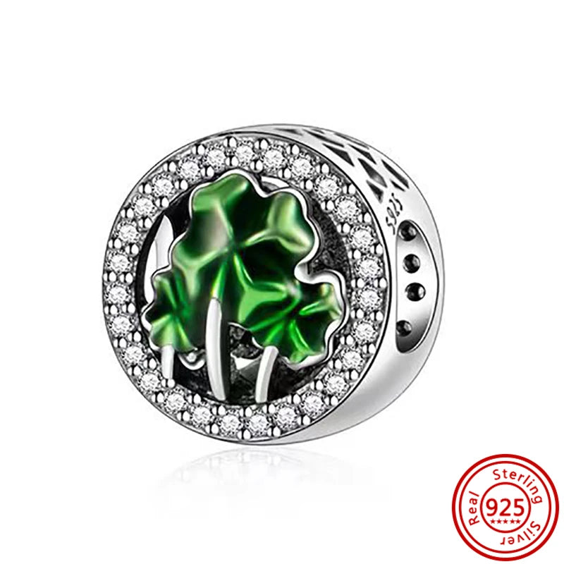 925 Sterling Silver Heart Pave Zircon Family Tree Charm | Fits Original Bracelet Women’s Luxury Jewelry Gift