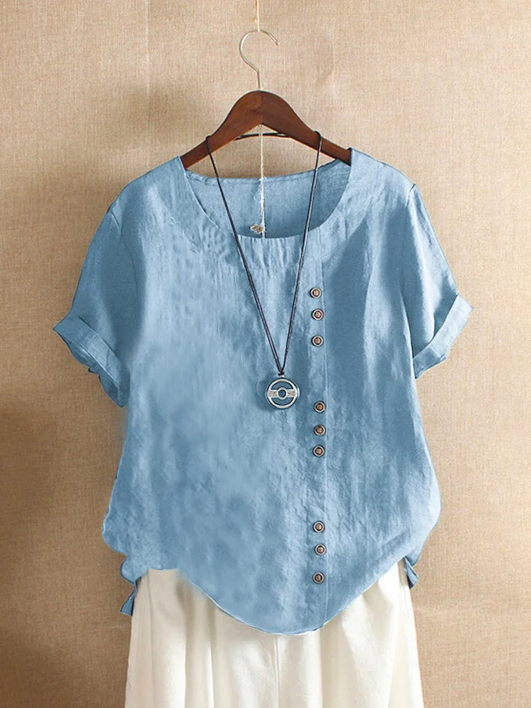 Women Cotton Linen Streetwear Summer Y2K Tops – Vintage Casual Elegant T-Shirt Loose Fashion Tee 👕✨
