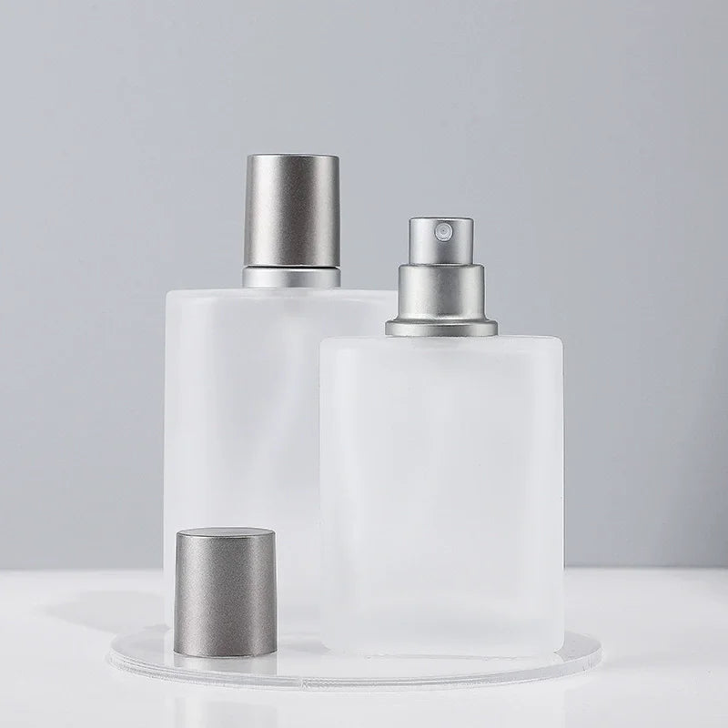30/50ML Frosted Glass Perfume Bottle – Refillable Spray Atomizer | Empty Portable Bottle for Men & Women