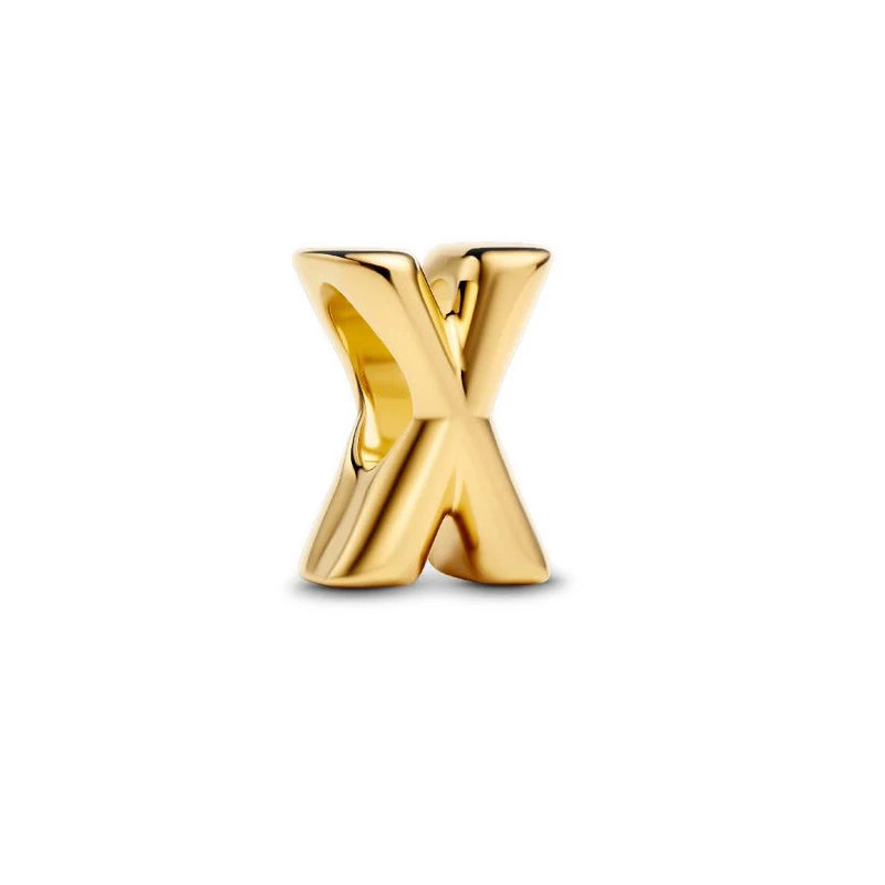 925 Sterling Silver Gold A–Z Alphabet Letter Charms | Exquisite Pendant Beads Fit Original Bracelet Women DIY Jewelry