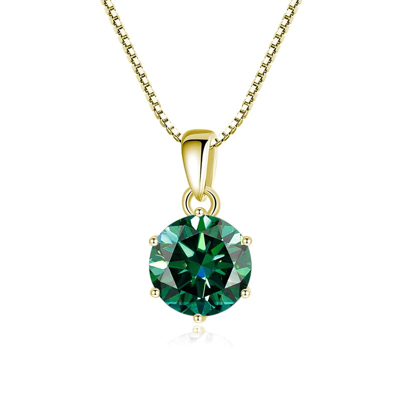 Butterflykiss 1CT Moissanite Pendant Necklace 925 Sterling Silver Bridal Jewelry