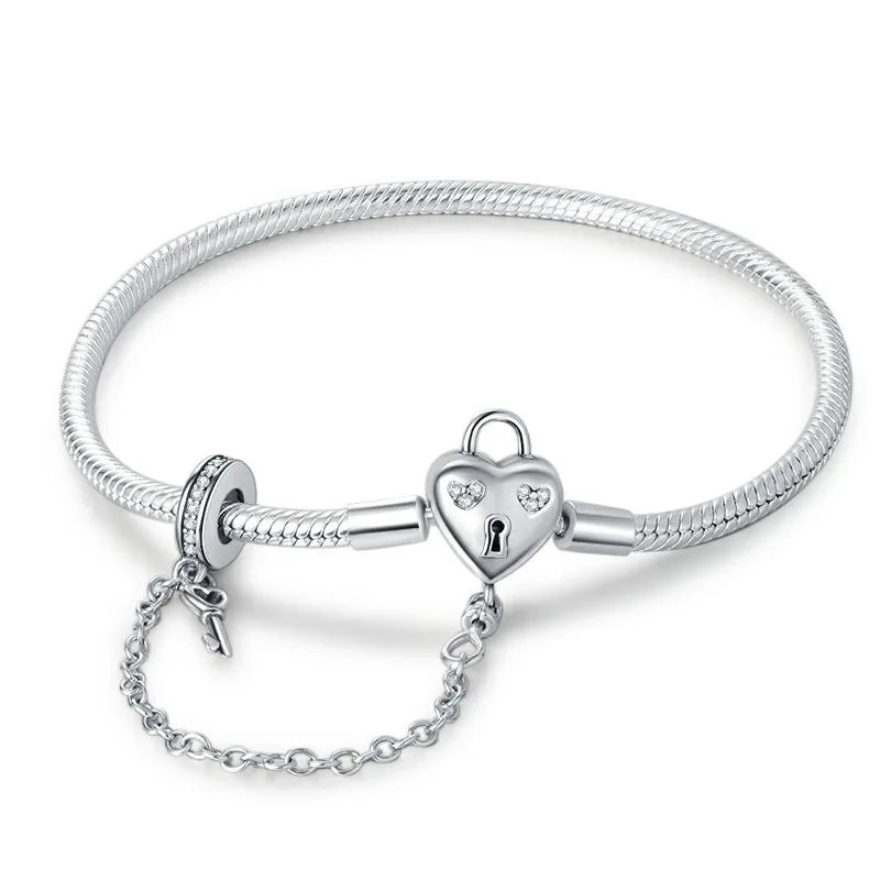 2025 925 Sterling Silver Heart Butterfly Snowflake Dream Catcher Bracelet | Luxurious Women's DIY Jewelry Gift