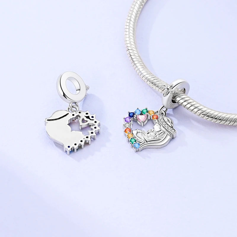 925 Sterling Silver Virgin Mary Dangle Charm | Fits Pandora Bracelet | Our Lady Pendant Bead | Religious DIY Jewelry Gift