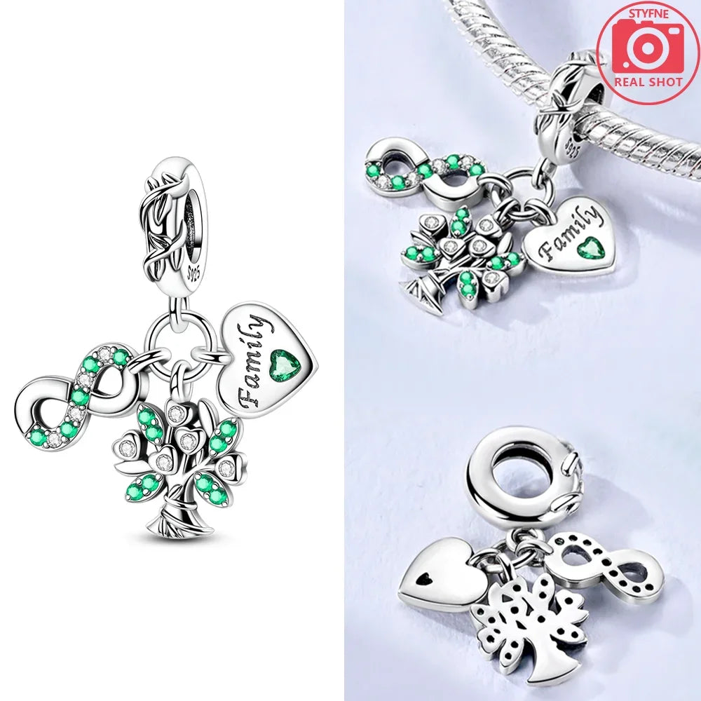 925 Sterling Silver Red Cherry Girl Polka Dot Matryoshka Charms | Bow Beads Fit Original Bracelet DIY Jewelry Gift for Women