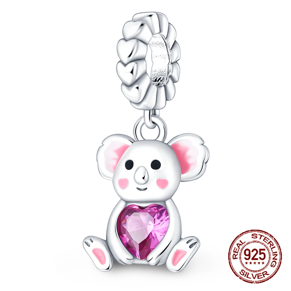 925 Sterling Silver Purple Flower & Butterfly Dangle Charm | Bead for 4MM Bracelet or Necklace DIY Jewelry Gift