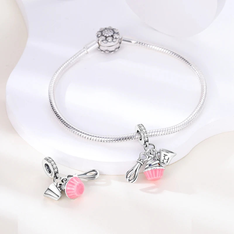2025 Hot Sale 925 Sterling Silver Pink Butterfly Luminous Firefly Charm | Dangle Bead Fit Bracelet Necklace DIY Jewelry