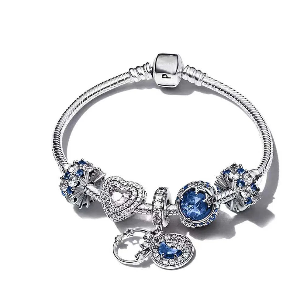 925 Sterling Silver Women’s Bracelet Set | Luxury Pandora Fit Jewelry