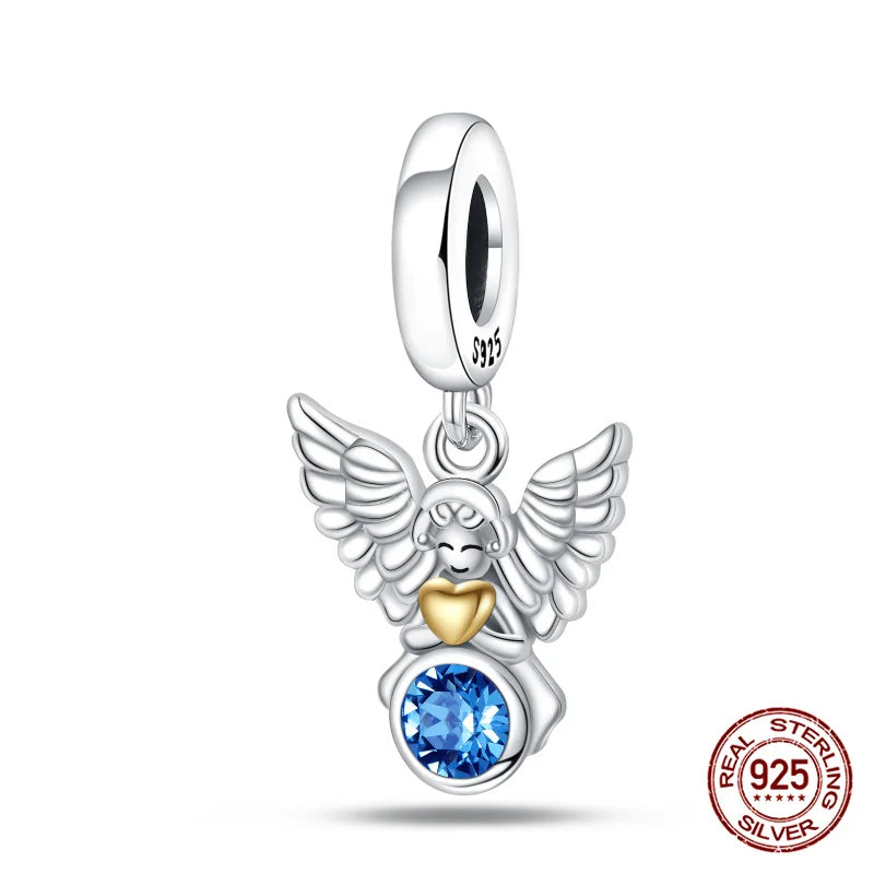 Hot Bible Cross Pink Zircon Charm – 925 Sterling Silver DIY Bracelet for Women