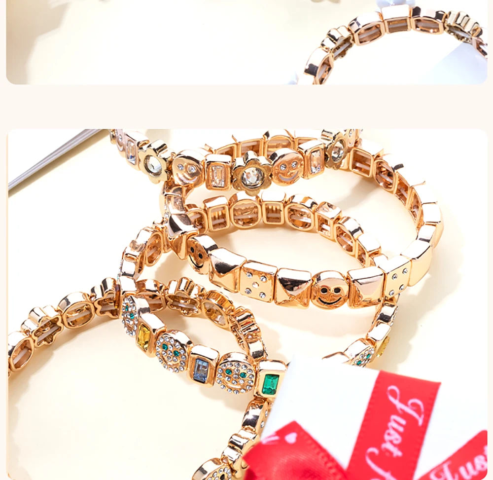 Gold Flower Charm Beaded Bracelet for Women | Boho Summer Jewelry Gift 2023