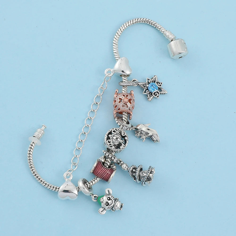 Alice in Wonderland 🐇 Beaded Pandora Bracelet | DIY Alloy Charm Jewelry