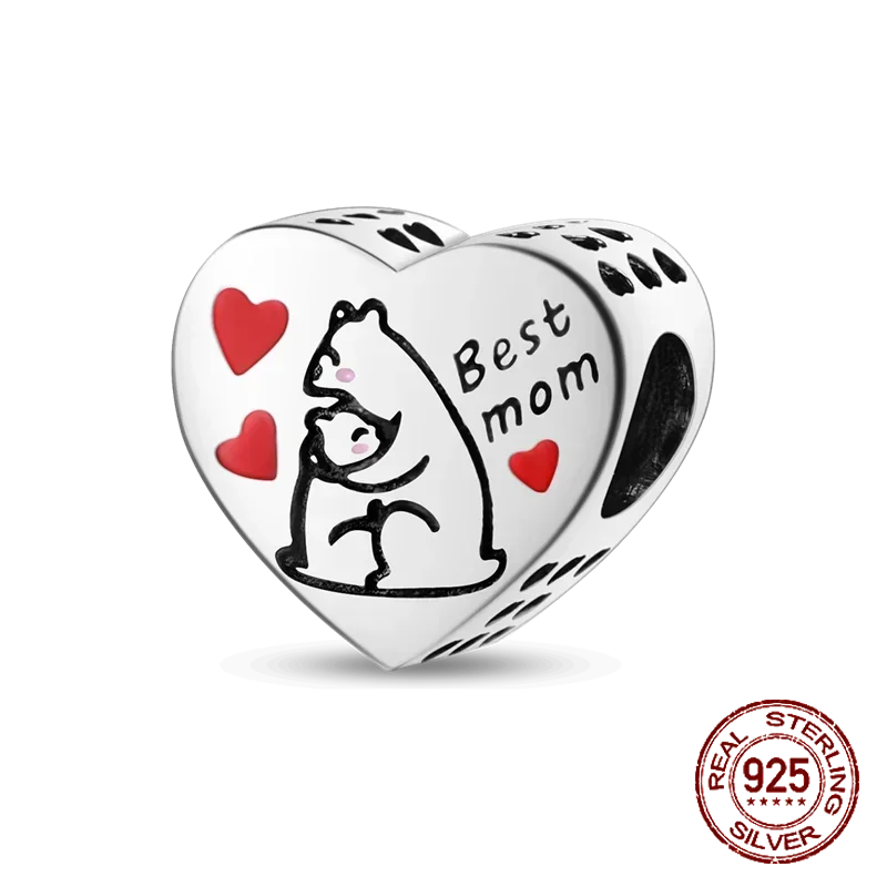 925 Sterling Silver Red Series Charms | Heart, Car & Strawberry Dangle Beads for Original Bracelet DIY Jewelry