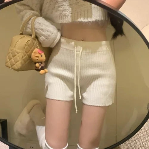High Waist Knitted Wool Wide-Leg Pants for Women – Autumn Casual Straight Bootcut Trousers