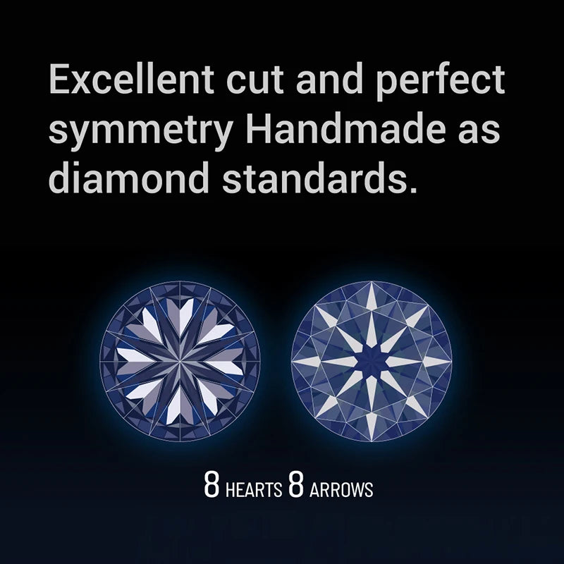 Super White D Color Moissanite Loose Stone – 0.1 to 20 Carat Round Cut 3EX – Pass Diamond Tester with GRA Certificate