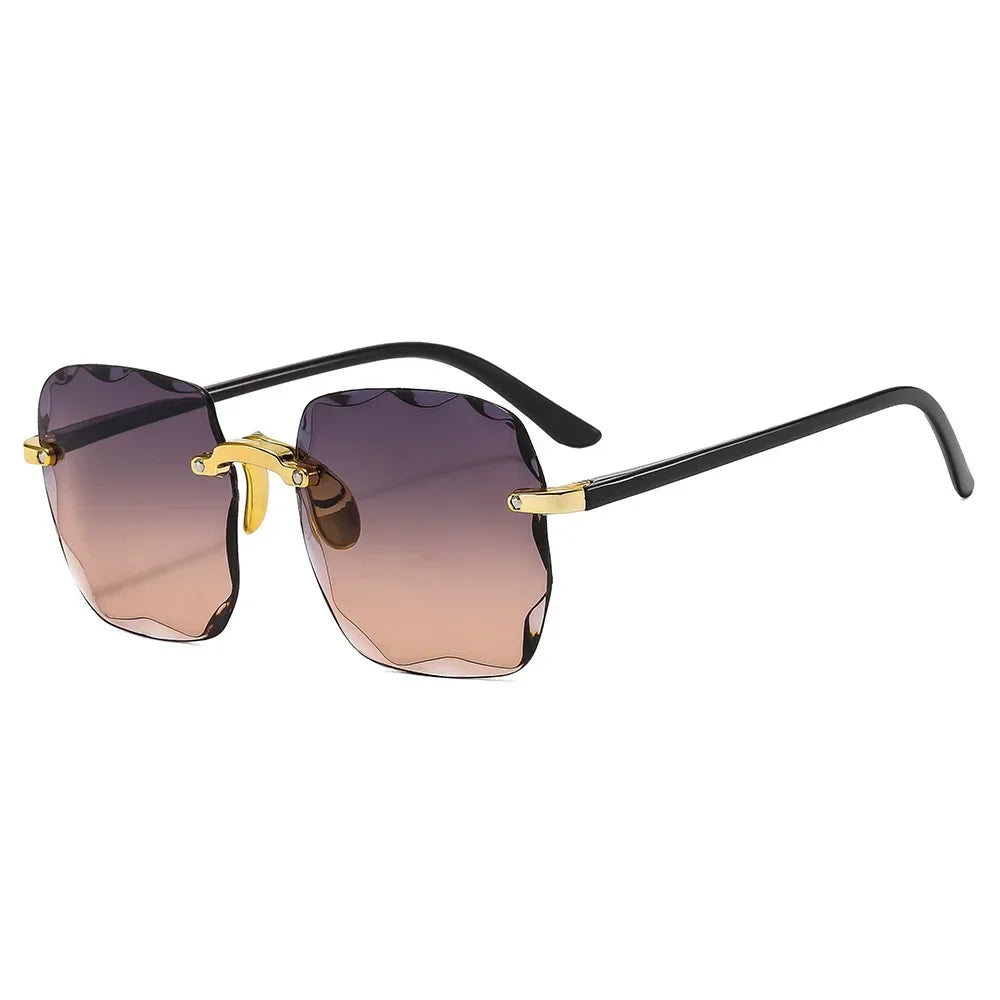 2024 New Rimless Women's Sunglasses – Fashion Gradient Lenses with Alloy Legs | Classic Designer UV400 Sun Shades