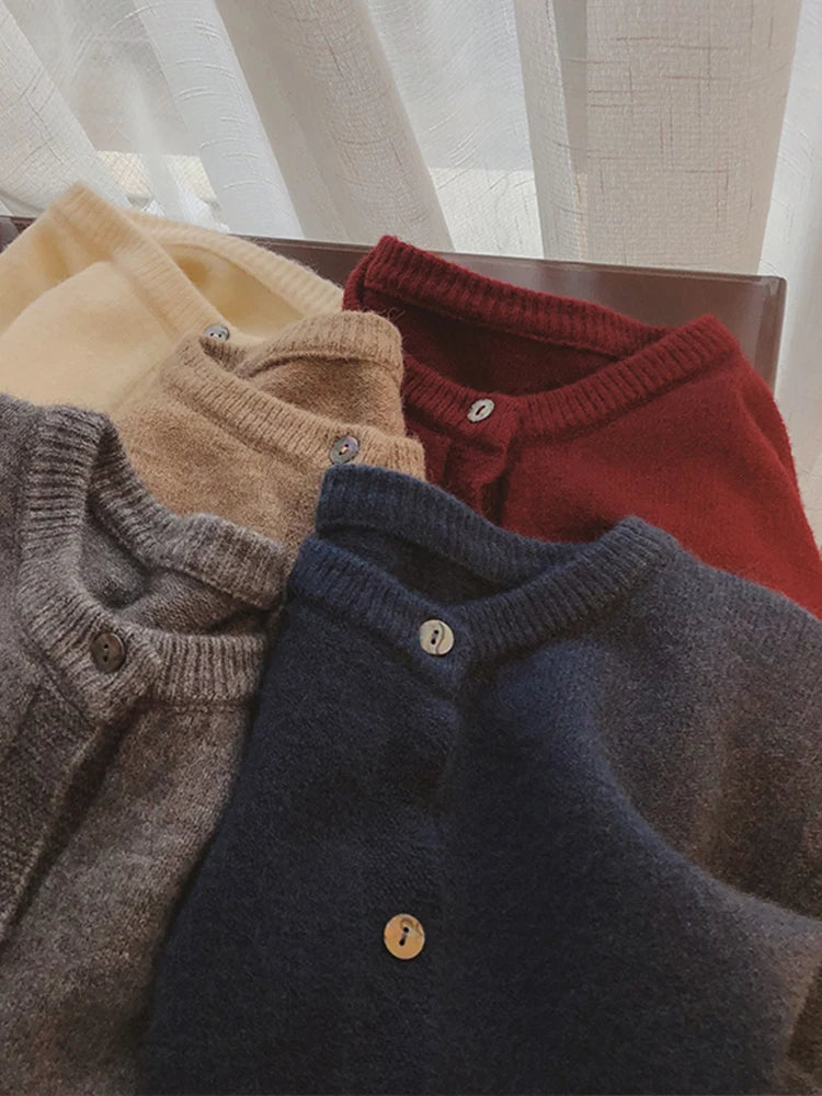 Women’s Knitted Open Cardigan | Casual Korean Style Long Sleeve Autumn Winter Outerwear Sweater Jacket