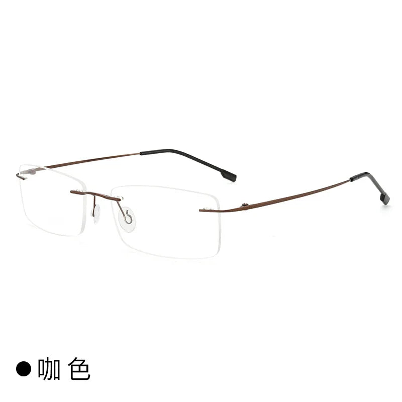 Customized Rimless Titanium Myopia Glasses 👓 Anti-Blue Light Eyewear