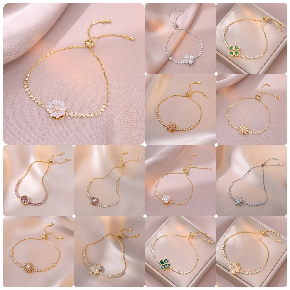 Multicolor Heart Charm Bracelet 💖 Titanium Steel Rhinestone Jewelry